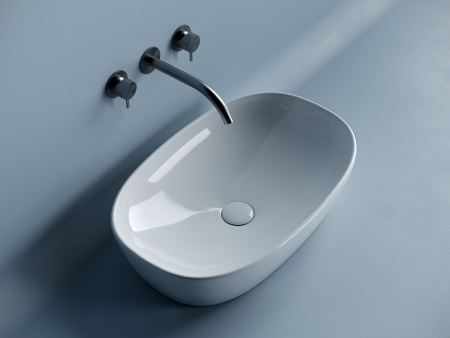Фото раковина накладная ceramicanova element 60 см, цвет: белый cn5039