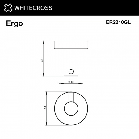 Фото крючок whitecross ergo er2210gl, цвет: золото