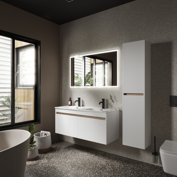 Фото тумба под раковину sancos smart 120 см, цвет: белый sm120-2w