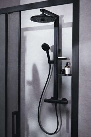 Фото душевая стойка ideal standard alu+ bd583xg термостатическая, цвет черный матовый