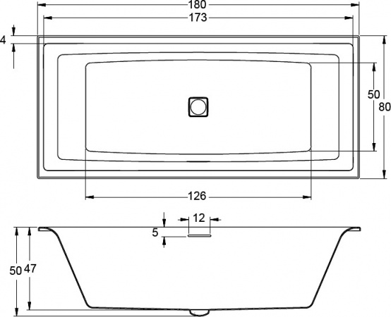 Фото акриловая ванна riho still square 180x80 см b099035005