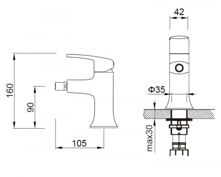 Фото смеситель для биде zeegres z.rill 47007001