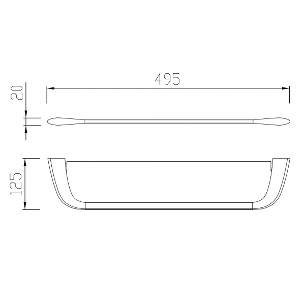 Фото полка стеклянная abber nord aa1555g