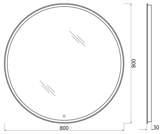 Фото зеркало с подсветкой belbagno 80 см spc-rng-800-led-tch