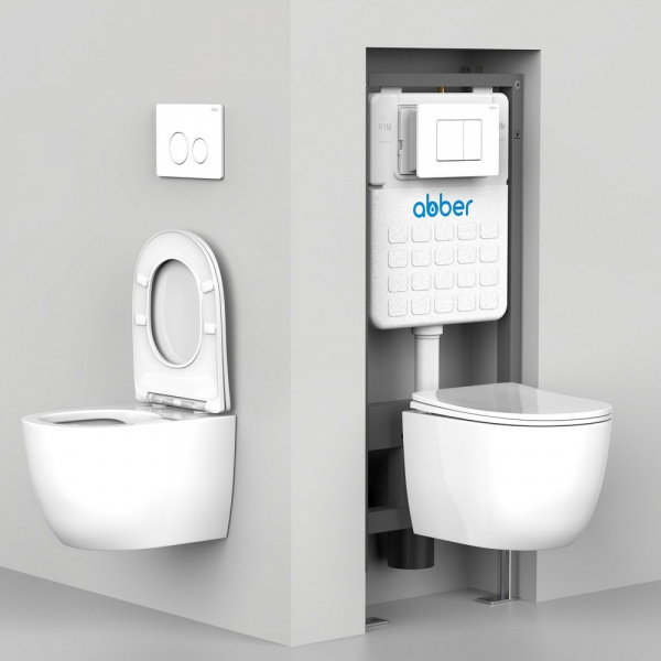 Фото унитаз с инсталляцией abber bequem ac1100t-ac0105-ac0121ng