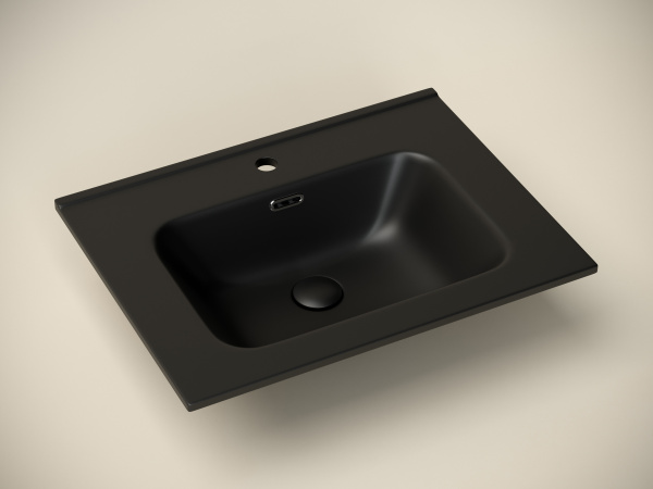 Фото раковина накладная ceramicanova element 61 см, цвет: черный cn7001mb