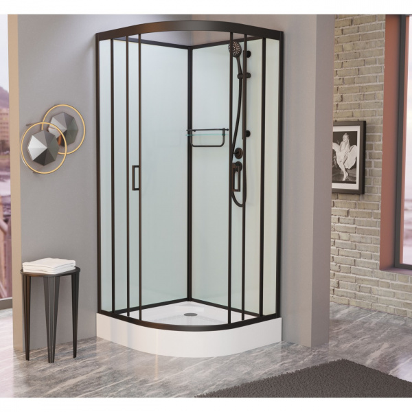 Фото душевая кабина душевая кабина frank f420 black 120x120 см 420040