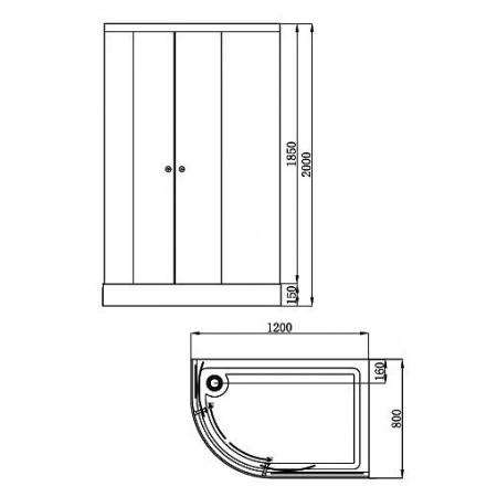 Фото поддон акриловый bandhours alba-tray l/r 80x120 см