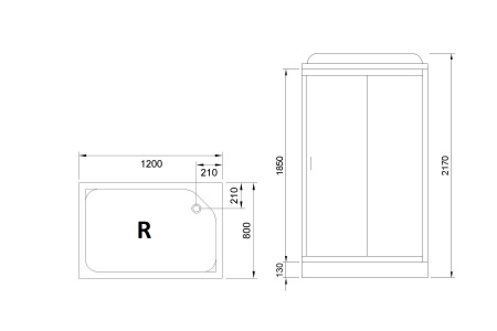 Фото душевая кабина royal bath hp rb8120hp1-m-bl-r 120x80 см