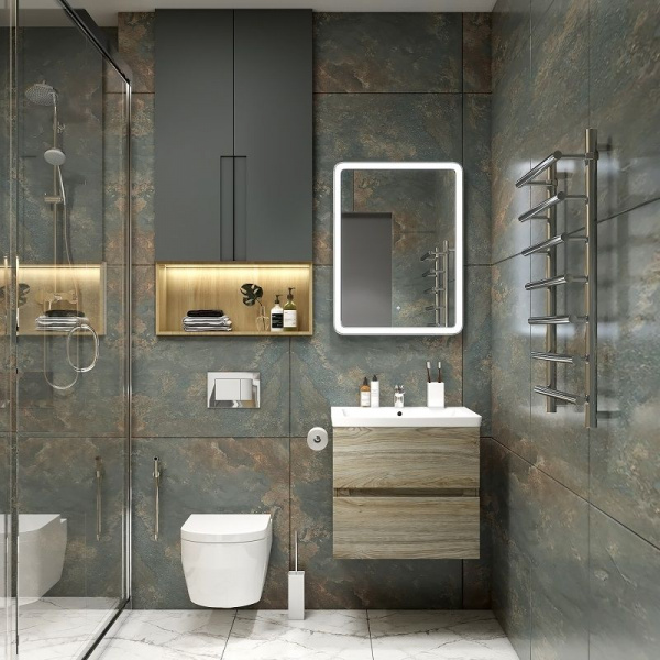 Фото тумба под раковину art&max techno 67 см am-techno-700-2c-so-lw823