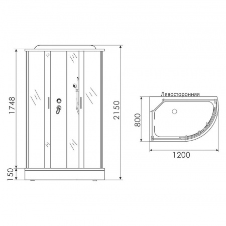 Фото душевая кабина erlit er3512pl/r-c4-rus 120x80 см