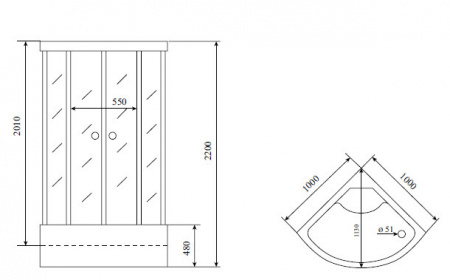 Фото душевая кабина timo standart t-6600 silver fabric 100x100 см