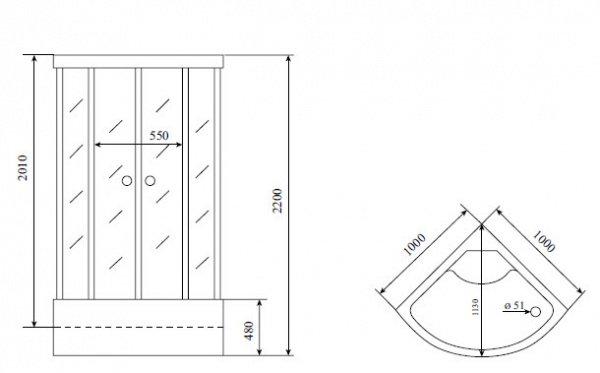 Фото душевая кабина timo standart t-6600 silver fabric 100x100 см