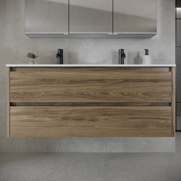 Фото тумба под раковину sancos libra 120 см, цвет: дуб чарльстон lb120-2ech