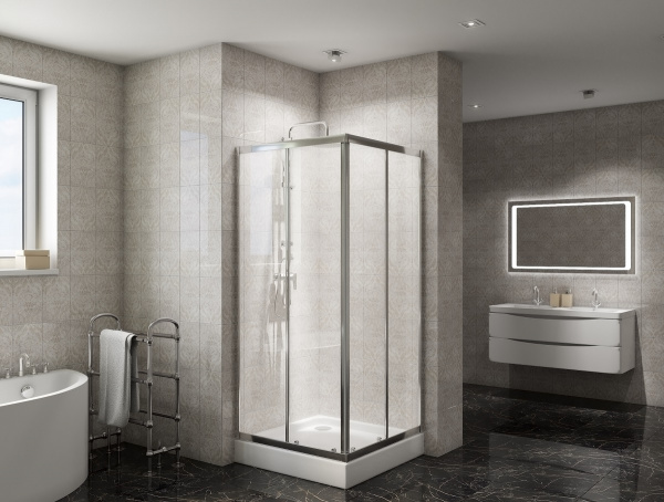 Фото душевое ограждение 	belbagno due 80x80 см due-a-2-80-c-cr
