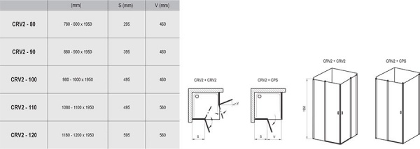 Фото душевая дверь ravak chrome crv2 100 см 1qva0100z1