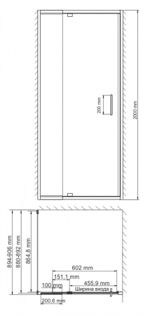 Фото душевое ограждение wasserkraft berkel 80x90 см 48p28