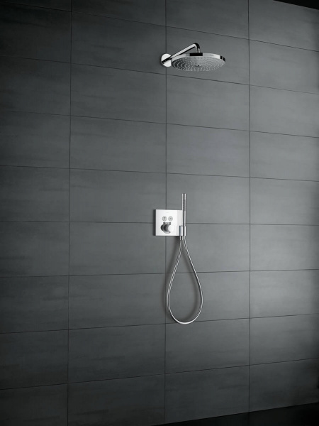 Фото верхний душ с держателем hansgrohe raindance select s 300 2jet 27378000