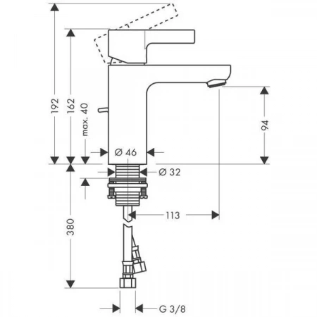 Фото смеситель для раковины hansgrohe metris s 31063000