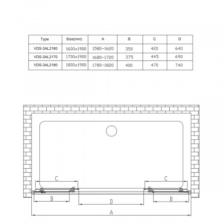 Фото душевая дверь vincea alpha 170 см vds-3al2170cl