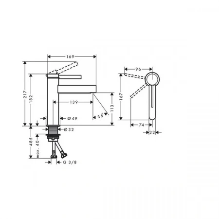 Фото смеситель для раковины hansgrohe finoris 76024670