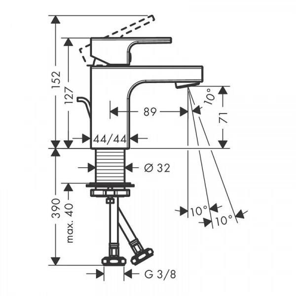 Фото смеситель для раковины hansgrohe vernis shape 71566000