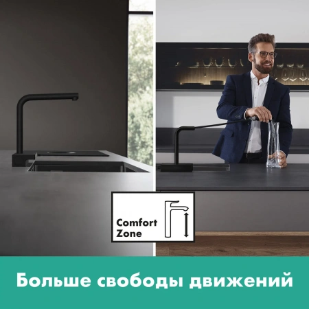 Фото смеситель для кухонной мойки hansgrohe aquno select 73830800