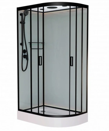 Фото душевая кабина frank f418 l/r м black 100x80 см 20050
