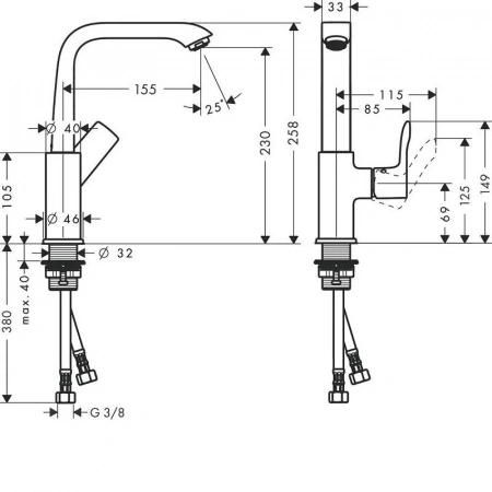 Фото смеситель для раковины hansgrohe metris 31081000