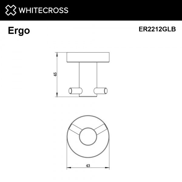 Фото крючки двойной whitecross ergo er2212glb, цвет: золото брашированное
