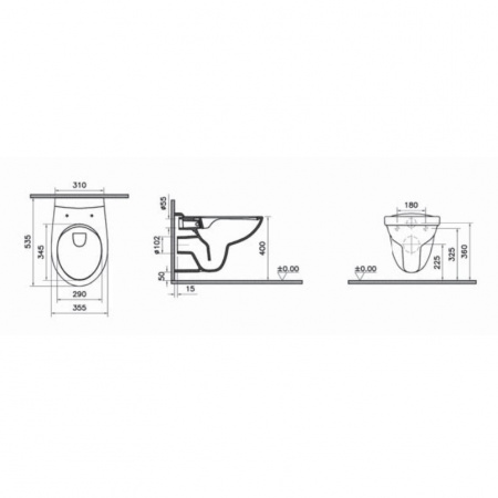 Фото унитаз подвесной безободковый vitra s10 spinflush 7855b003-0075