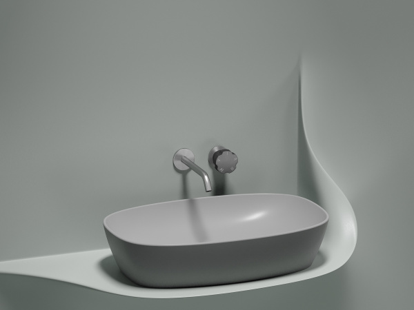 Фото раковина накладная ceramicanova element 60 см, цвет: серый cn6049msg