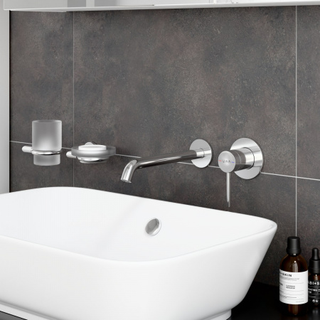 Фото встраиваемый смеситель для раковины vitra minimax round a43549exp цвет хром