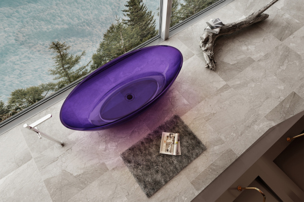 Фото ванна из полиэфирной смолы abber kristall 180x85 см at9702amethyst фиолетовая