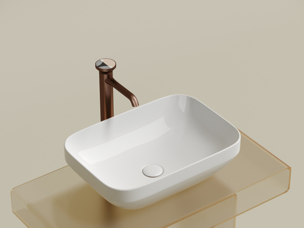 Фото раковина накладная ceramicanova element 50 см, цвет: белый cn6055