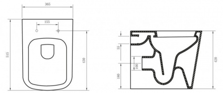 Фото унитаз приставной belbagno albano 51 см bb120cb