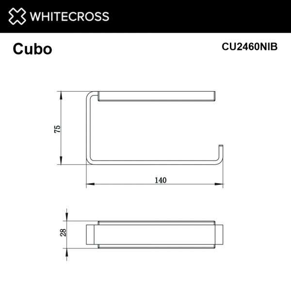 Фото держатель для туалетной бумаги whitecross cubo cu2460nib, цвет: никель брашированный