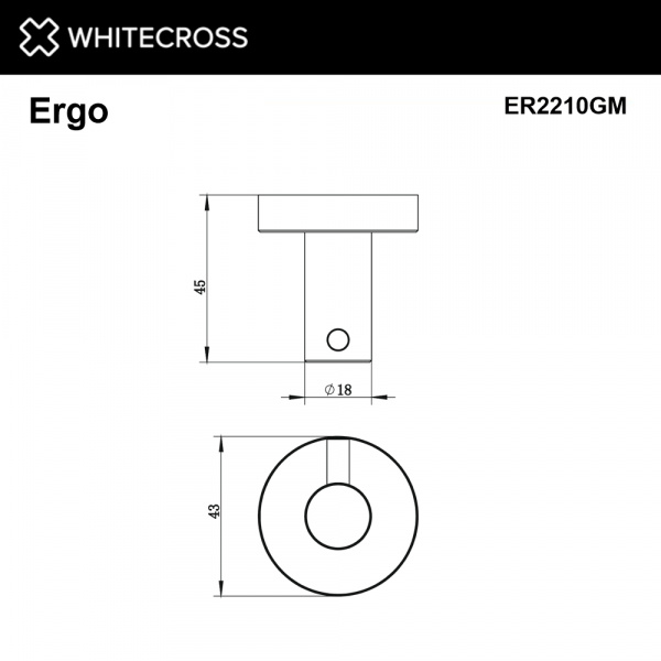 Фото крючок whitecross ergo er2210gm, цвет: оружейная сталь