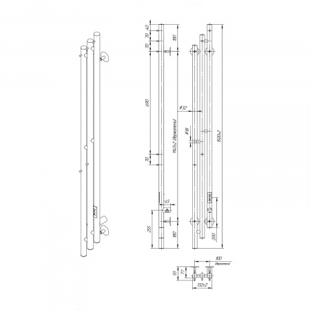 Фото электрический полотенцесушитель indigo sky pro 150/13 lskpre150-13brrt