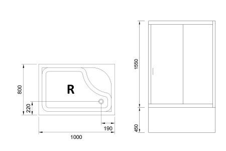 Фото душевое ограждение royal bath bp rb8100bp-t-ch-r 100x80 см