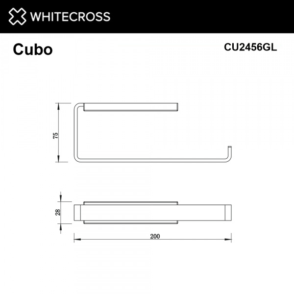 Фото полотенцедержатель whitecross cubo cu2456gl, цвет: золото