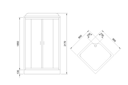 Фото душевая кабина royal bath hp rb90hp1-t-bl 90x90 см