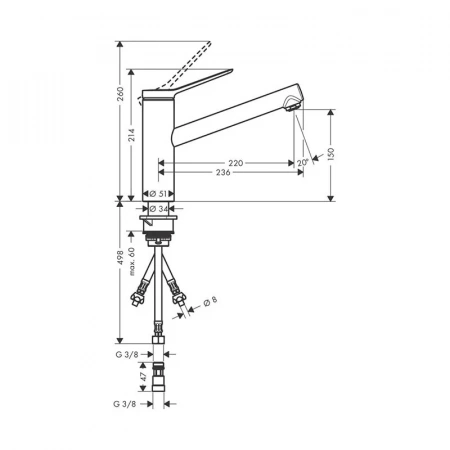 Фото смеситель для кухонной мойки hansgrohe zesis 74806800