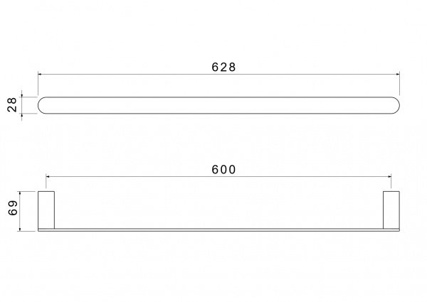 Фото полотенцедержатель акватек лира 60 см цвет: черный aq4414mb