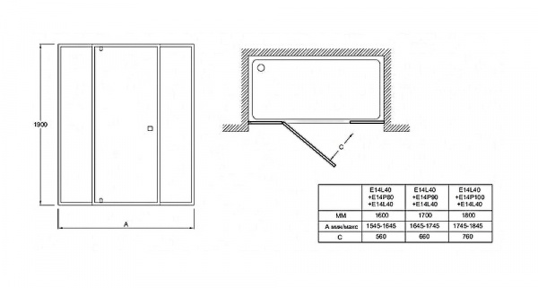 Фото душевая стенка jacob delafon serenity 40 см e14l40-ga