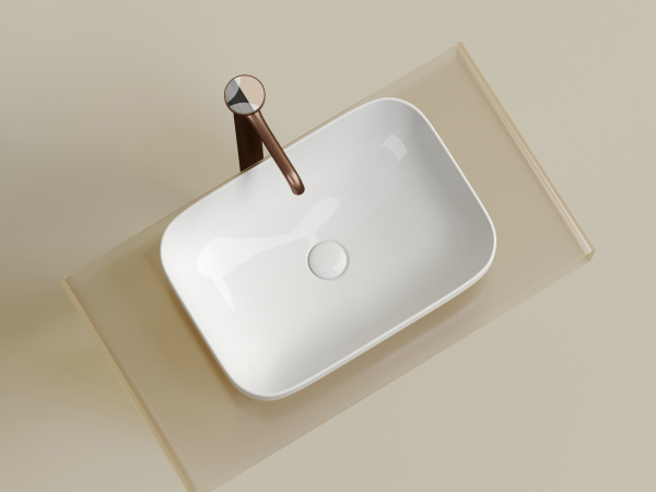 Фото раковина накладная ceramicanova element 50 см, цвет: белый cn6055