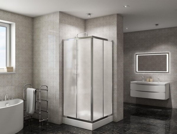 Фото душевое ограждение belbagno due 90x90 см due-a-2-90-p-cr