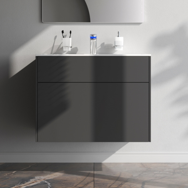 Фото тумба под раковину am.pm inspire v2.0  80 см цвет: графит m50afhx0803gm