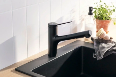 Фото смеситель для кухонной мойки hansgrohe zesis 74803670