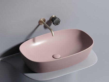 Фото раковина накладная ceramicanova element 60 см, цвет: розовый cn6049mp